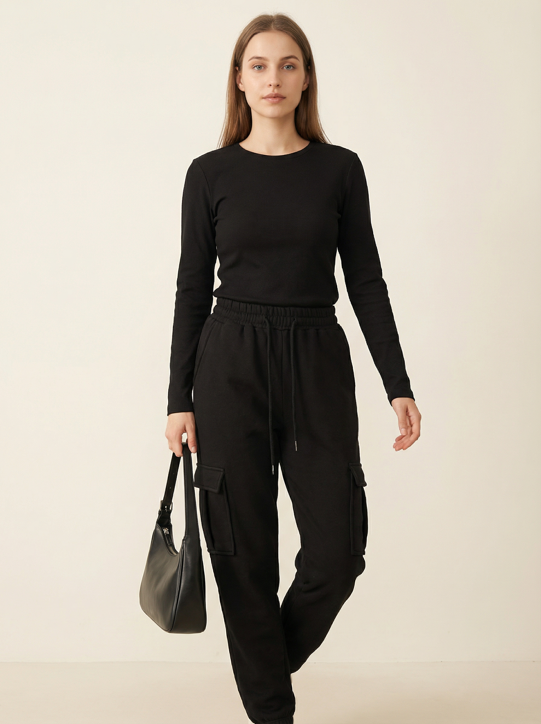 Pantaloni Cargo Felpati Jogger da Donna