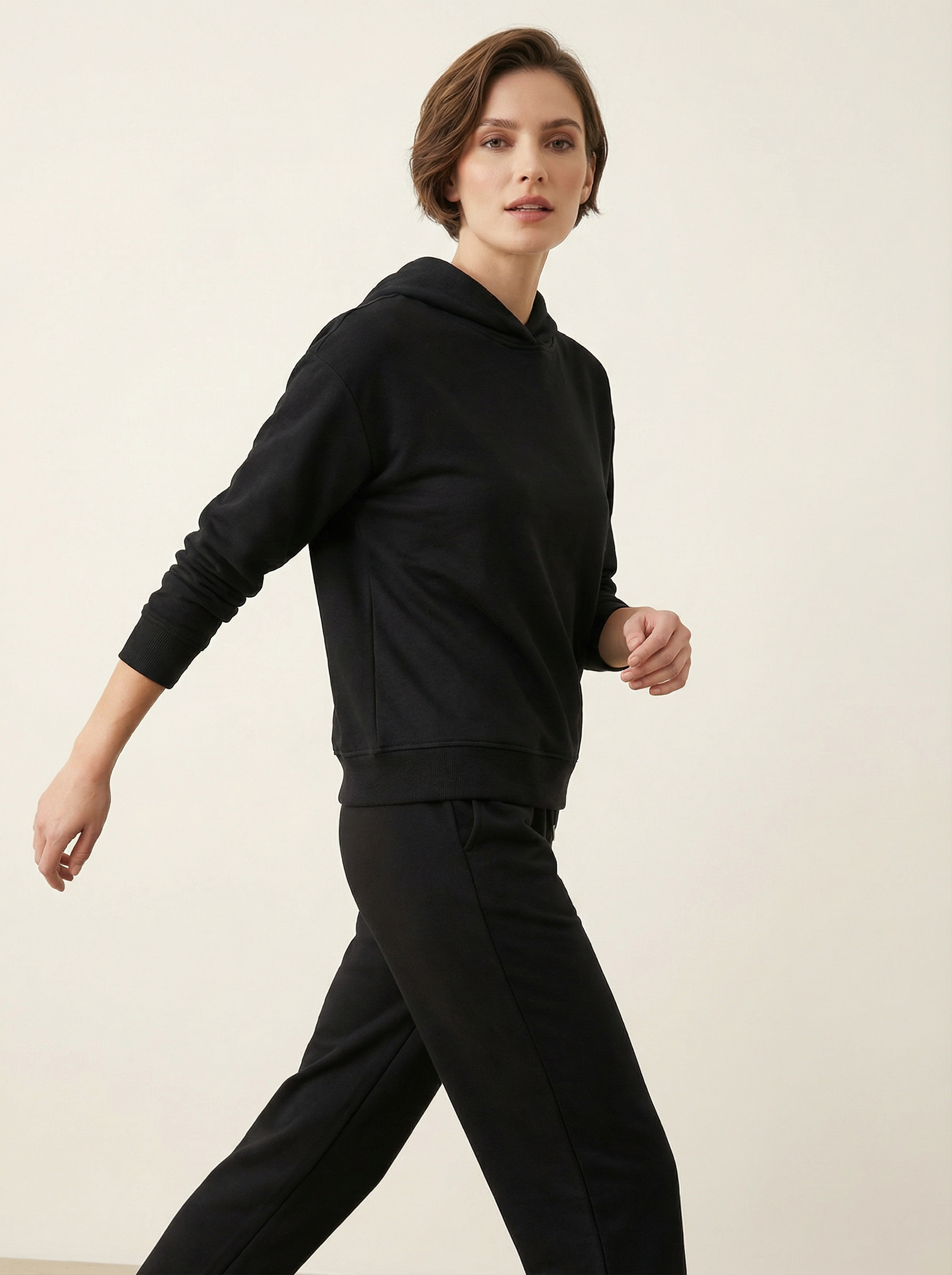 Joggers in Felpa Morbida con Coulisse e Polsini Caviglia