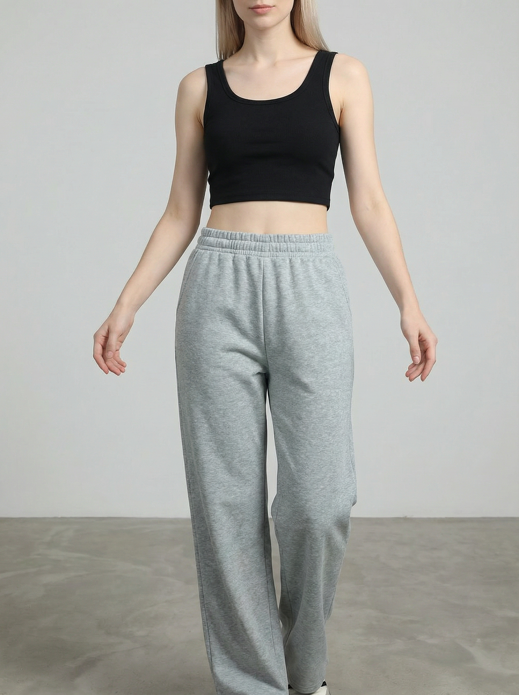 Pantaloni Tuta Donna Felpati Morbidi Gamba Larga con Coulisse