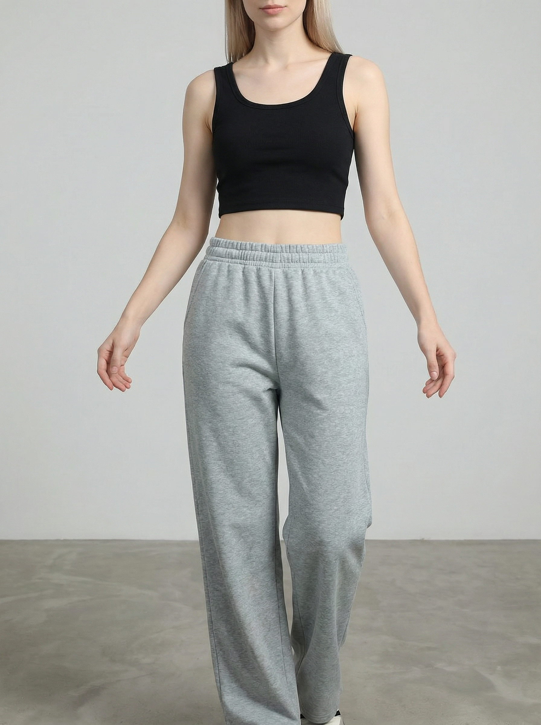 Pantaloni Tuta Donna Felpati Morbidi Gamba Larga con Coulisse