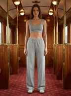 Pantaloni Tuta Donna Felpati Morbidi Gamba Larga con Coulisse