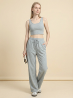 Pantaloni Tuta Donna Felpati Morbidi Gamba Larga con Coulisse