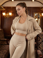 Leggings Sportivi a Costine Vita Alta da Donna per Yoga e Fitness