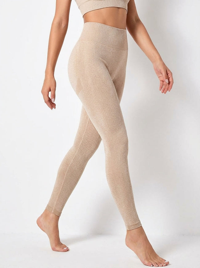 Leggings Sportivi a Costine Vita Alta da Donna per Yoga e Fitness Main Image