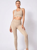 Leggings Sportivi a Costine Vita Alta da Donna per Yoga e Fitness