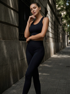 Brassière Sportiva Nera a Costine, Spalline Multiple Incrociate