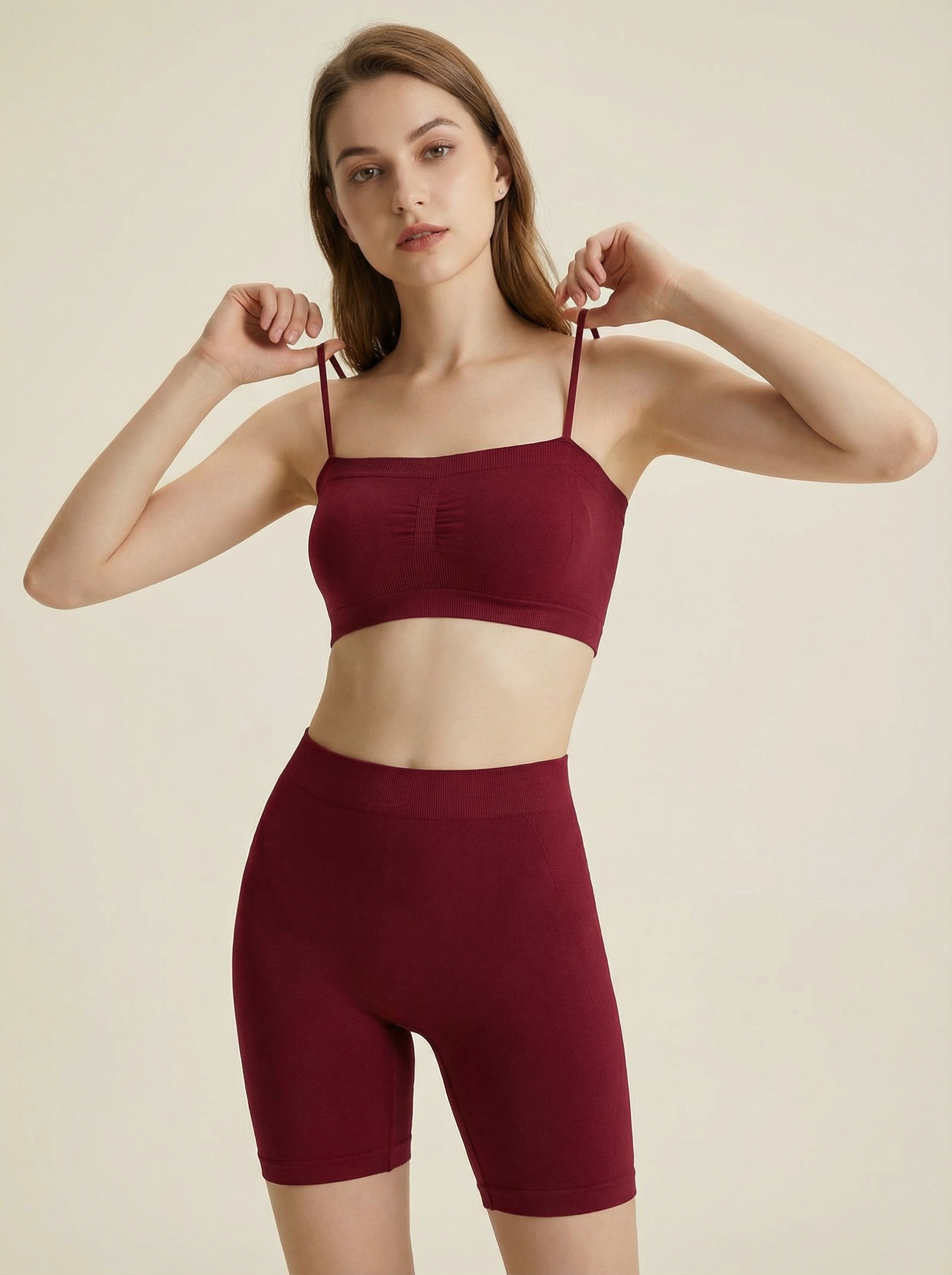 Set 2 Pezzi Donna Crop Top e Shorts Ciclista Comfort