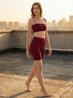 Set 2 Pezzi Donna Crop Top e Shorts Ciclista Comfort