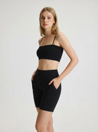 Set 2 Pezzi Donna Crop Top e Shorts Ciclista Comfort