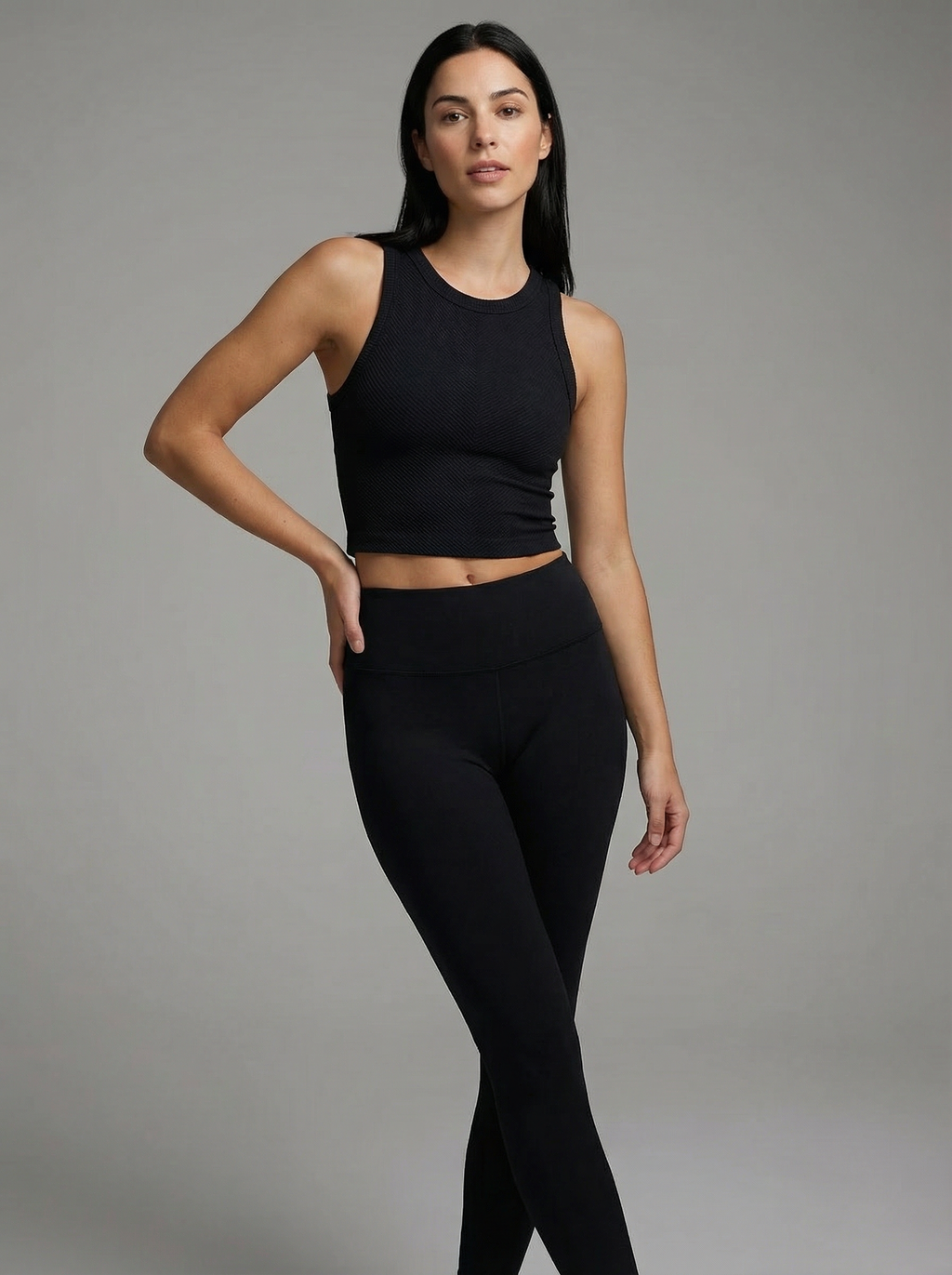 Canotta Crop Top Donna a Costine Elasticizzata - Modello Versatile