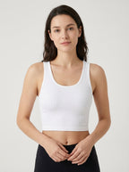 Canotta Crop Top Donna a Costine Elasticizzata - Modello Versatile