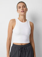 Canotta Crop Top Donna a Costine Elasticizzata - Modello Versatile