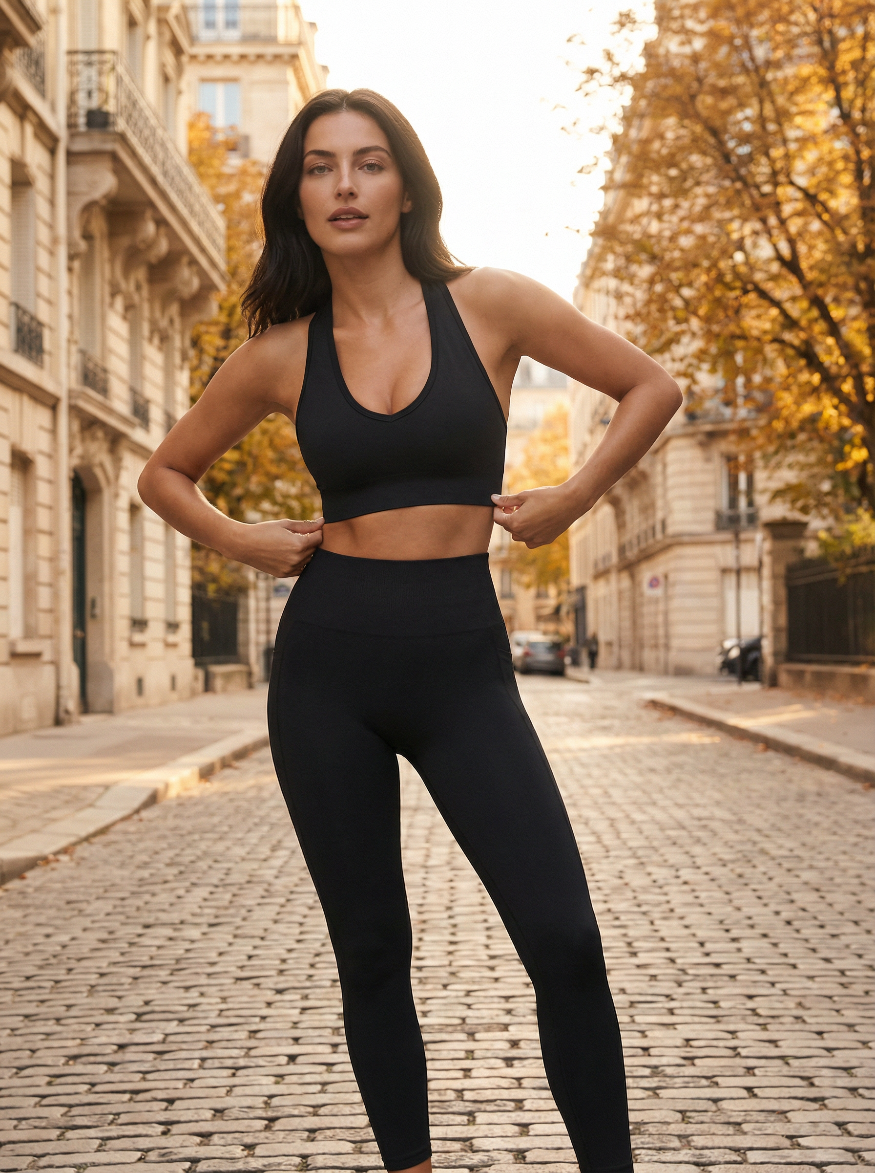 Top Sportivo Seamless con Scollo a V per Yoga e Fitness