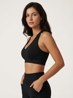 Top Sportivo Seamless con Scollo a V per Yoga e Fitness