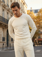 Pantaloni Uomo Homewear in Pile Corallo Morbido con Polsini