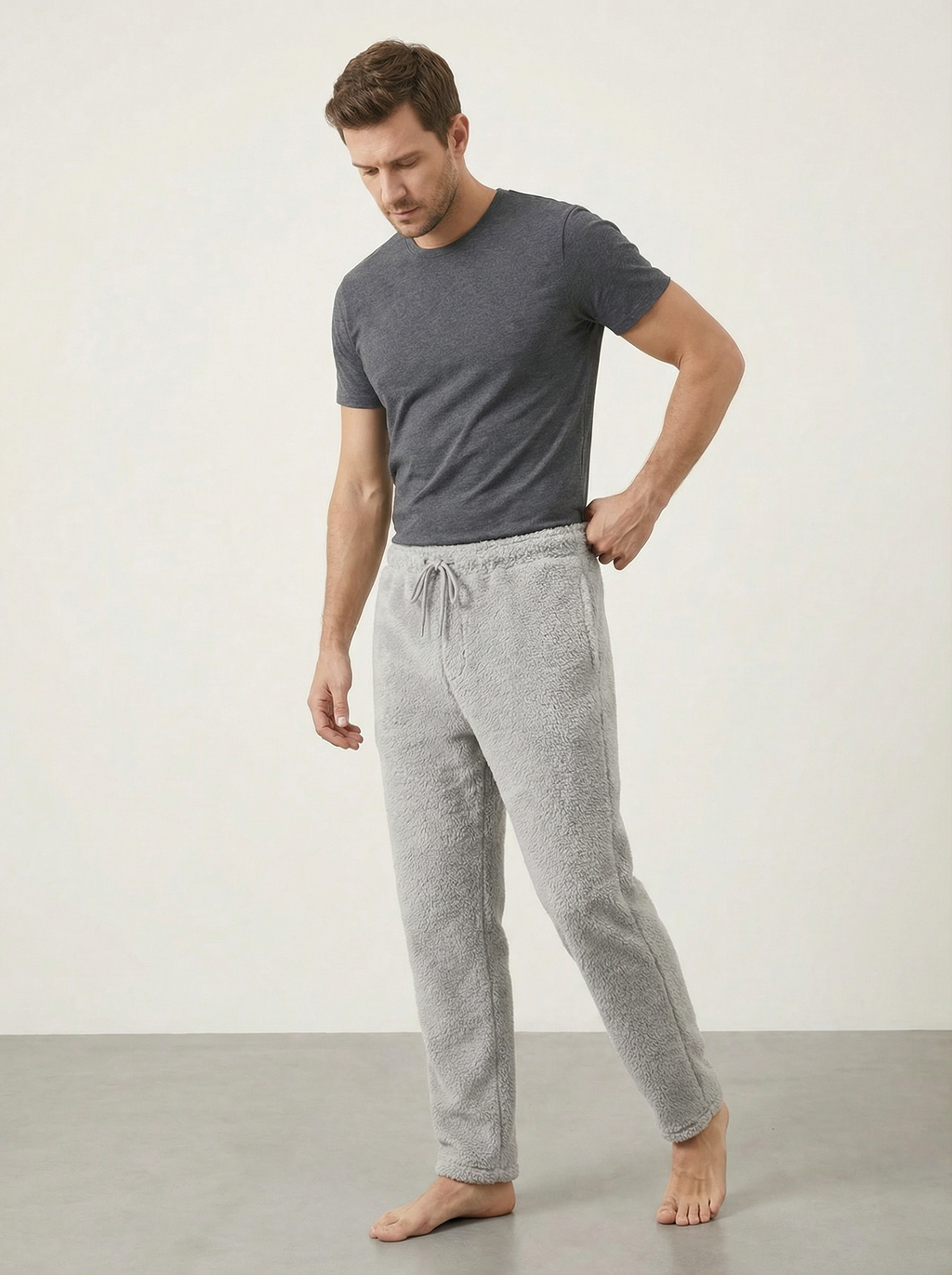 Pantaloni Homewear Uomo in Morbido Pile Caldo