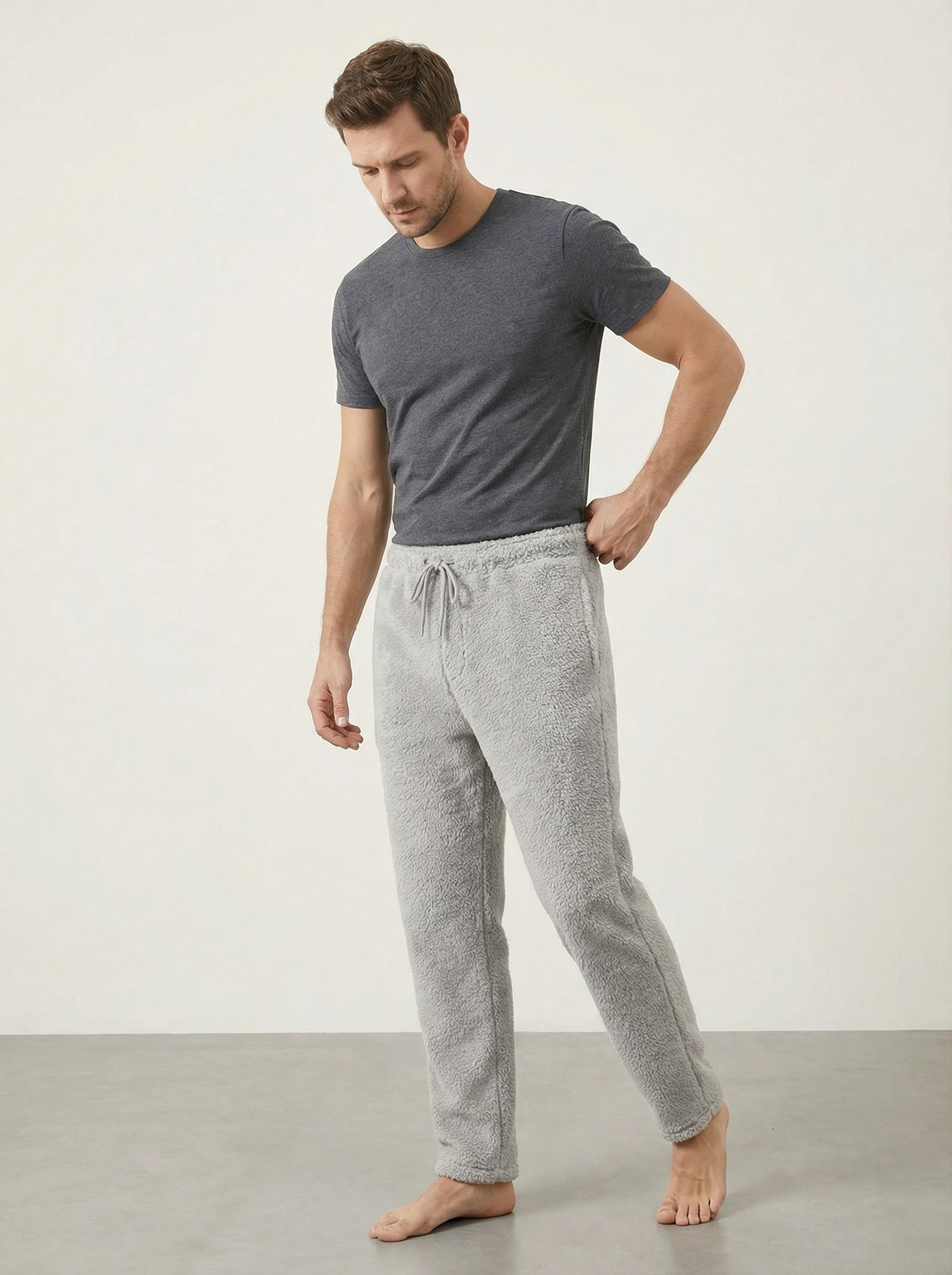 Pantaloni Homewear Uomo in Morbido Pile Caldo