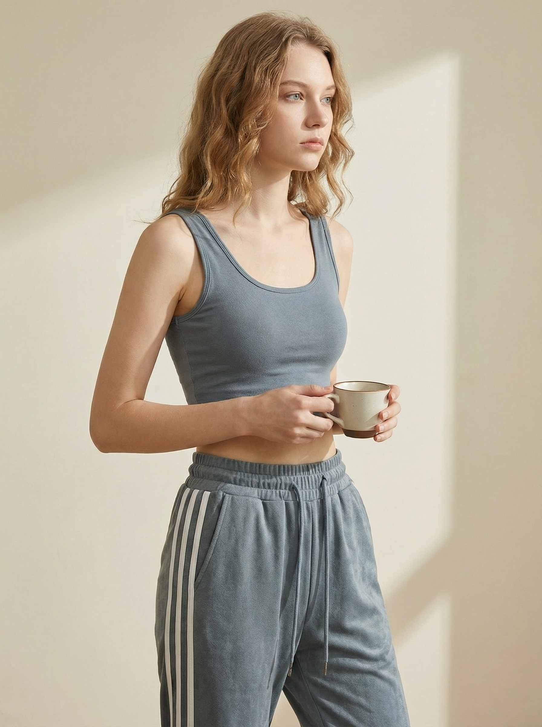 Pantaloni Jogger Sportivi in Velluto con Coulisse e Bande