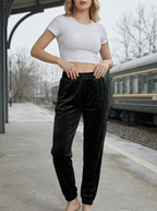 Joggers Donna in Velluto Morbido Elasticizzato Taglie Forti