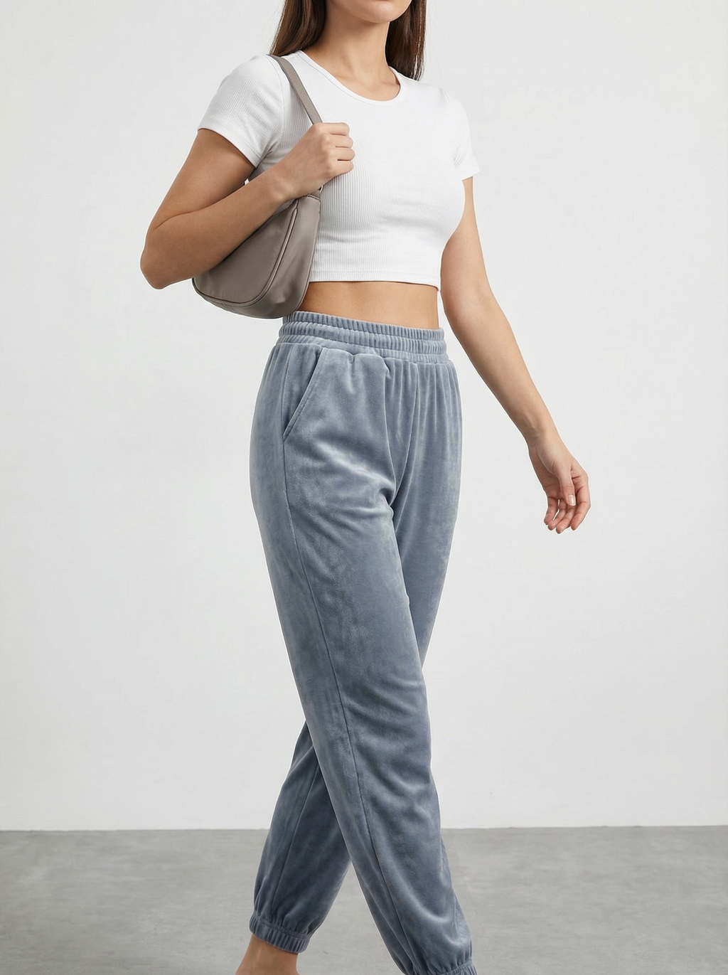 Joggers Donna in Velluto Morbido Elasticizzato Taglie Forti