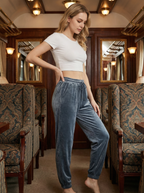 Joggers Donna in Velluto Morbido Elasticizzato Taglie Forti