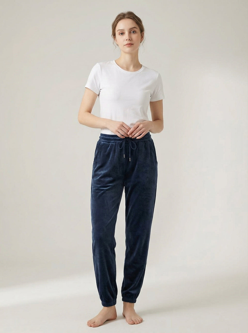 Joggers Donna in Velluto Morbido Elasticizzato Taglie Forti