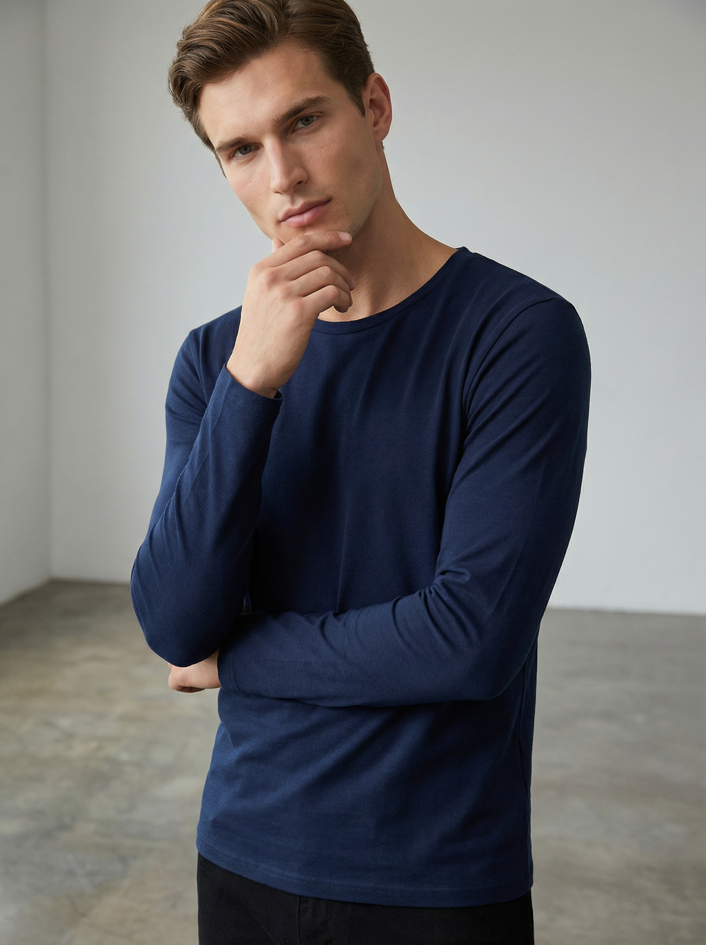 Maglia Termica Uomo Girocollo Nera Manica Lunga