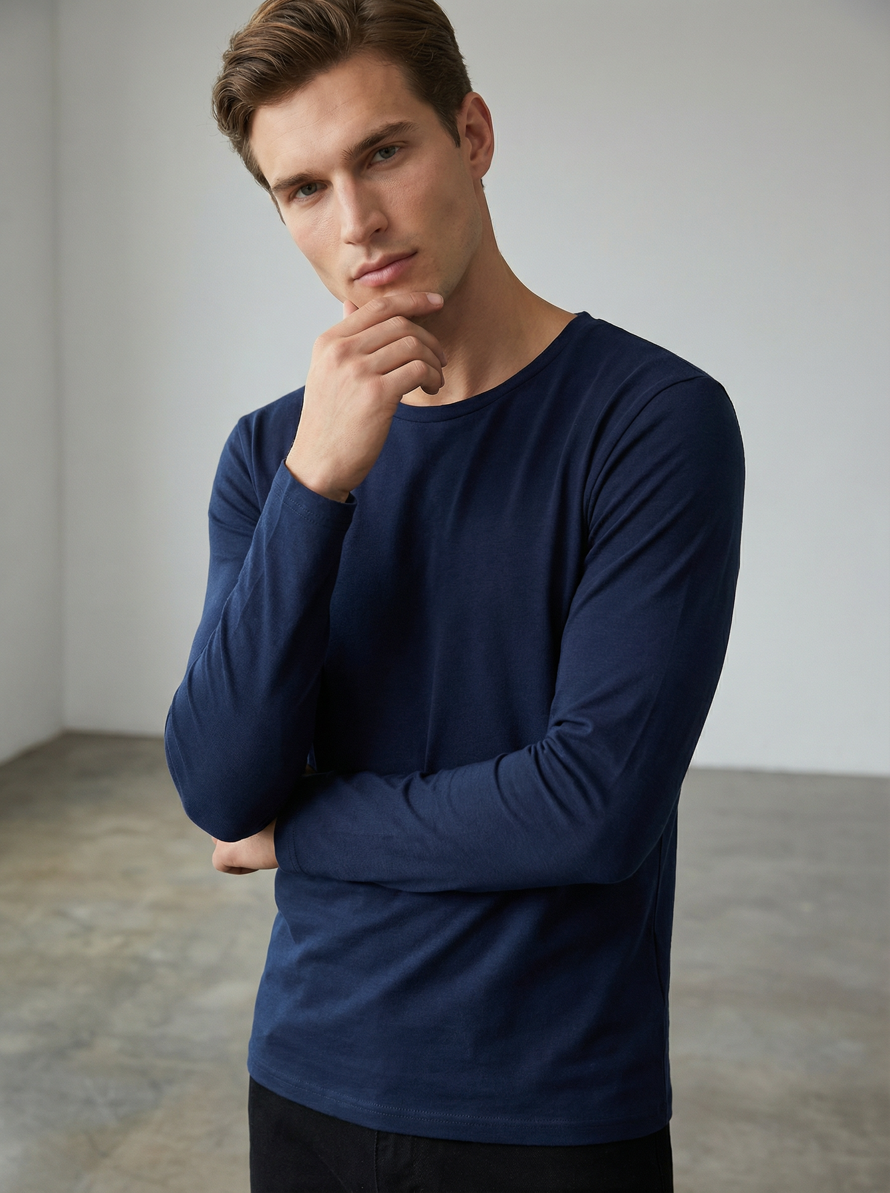 Maglia Termica Uomo Girocollo Nera Manica Lunga