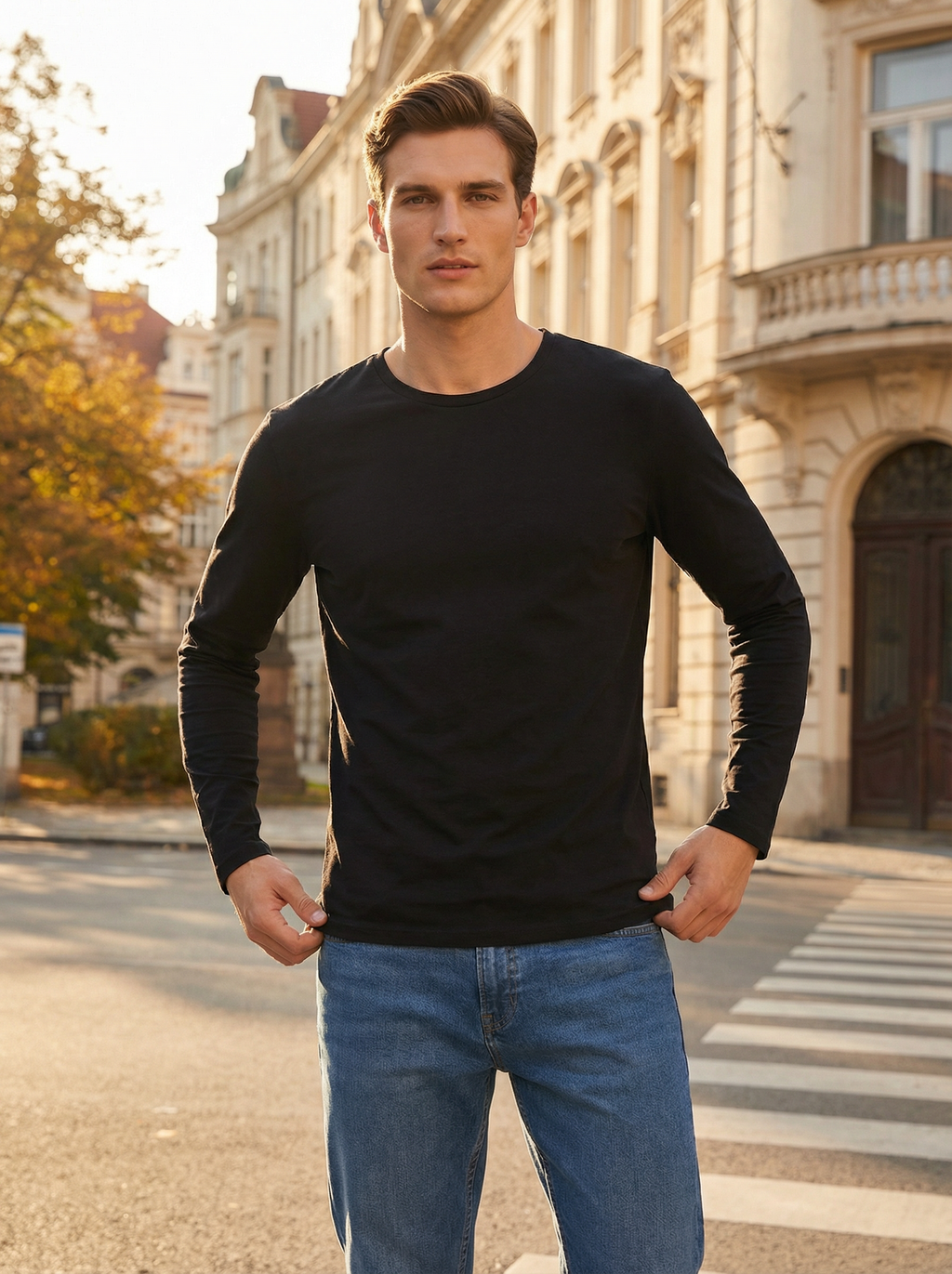 Maglia Termica Uomo Girocollo Nera Manica Lunga