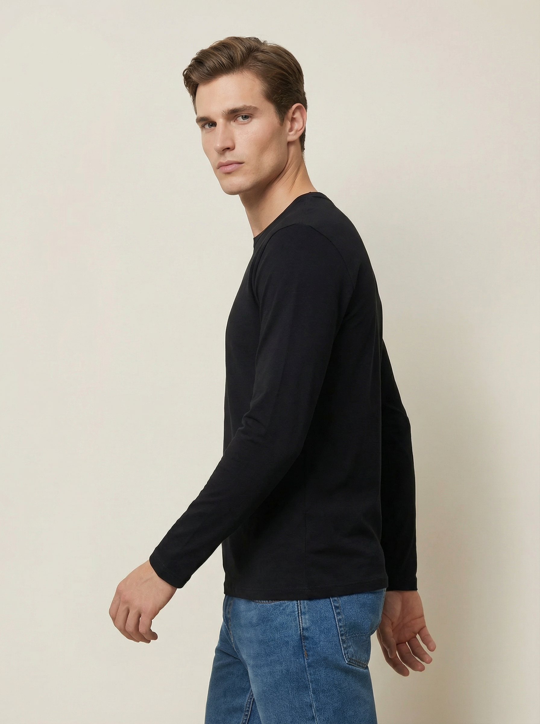 Maglia Termica Uomo Girocollo Nera Manica Lunga