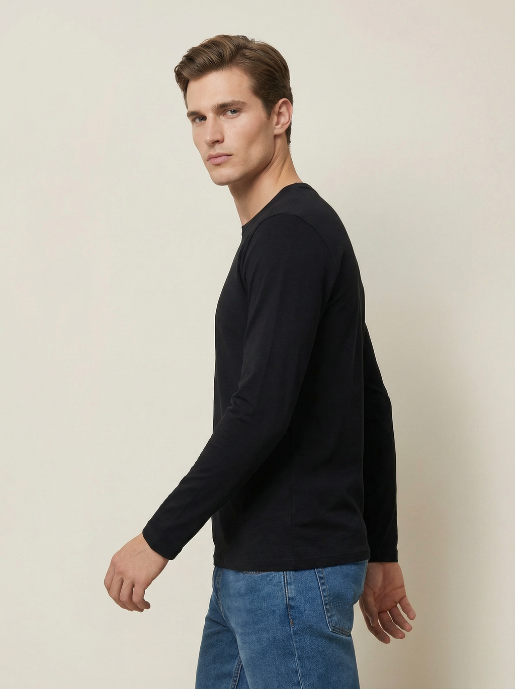 Maglia Termica Uomo Girocollo Nera Manica Lunga