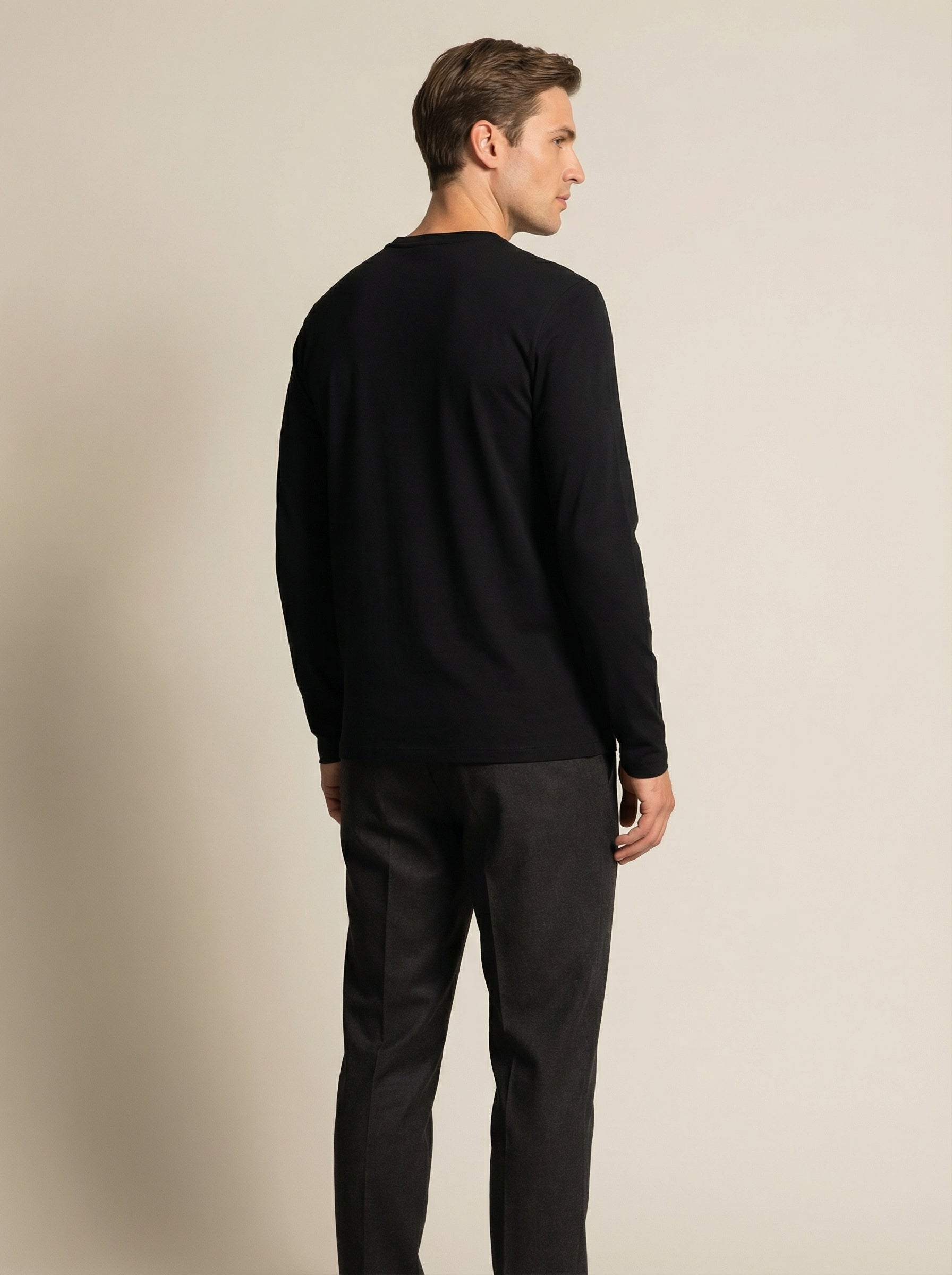 Maglia Termica Uomo Girocollo Nera Manica Lunga