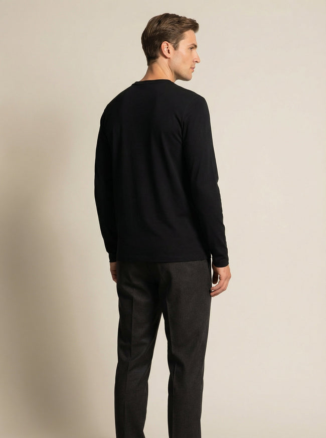 Maglia Termica Uomo Girocollo Nera Manica Lunga Main Image