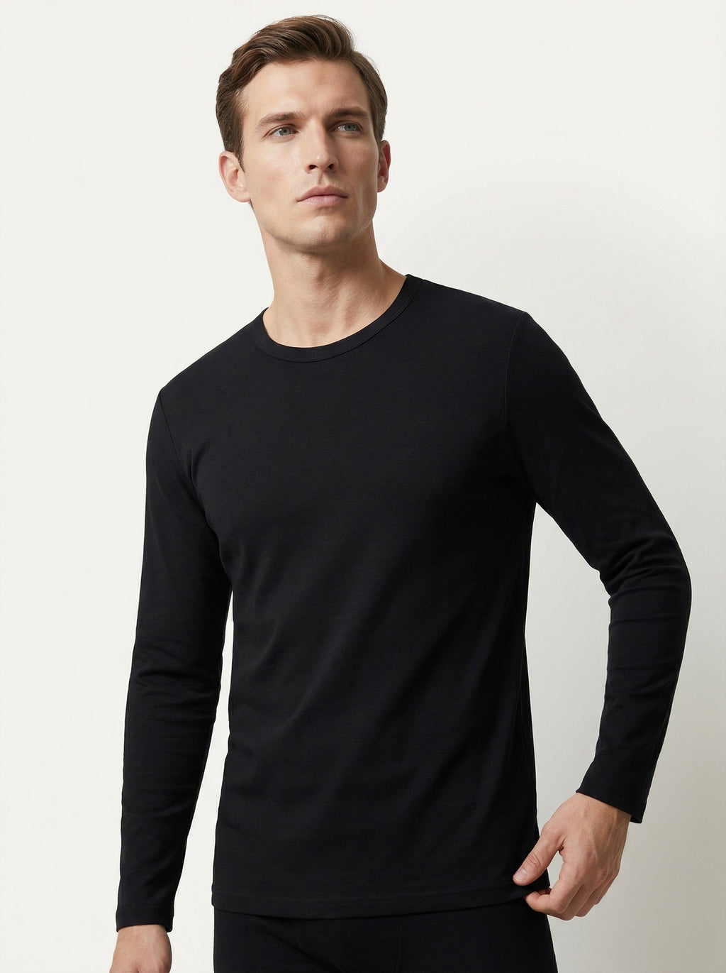 Maglia Termica Uomo Girocollo Nera Manica Lunga