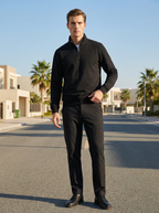 Felpa Uomo con Collo Alto e Mezza Zip