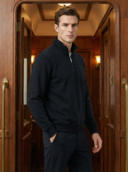 Felpa Uomo con Collo Alto e Mezza Zip