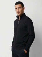 Felpa Uomo con Collo Alto e Mezza Zip