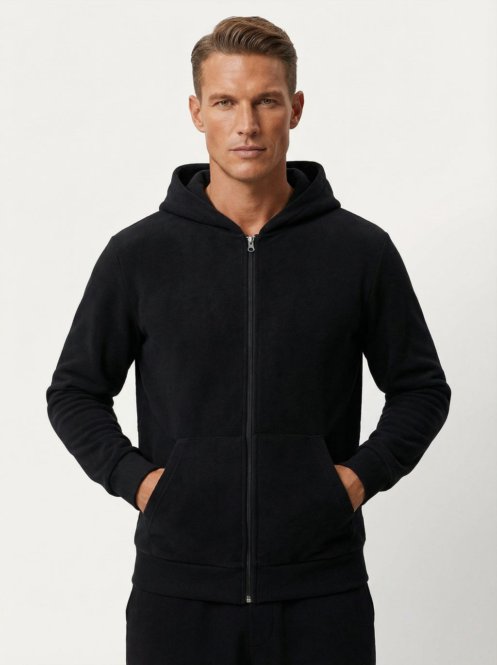 Felpa Uomo Full Zip con Cappuccio in Morbido Tessuto
