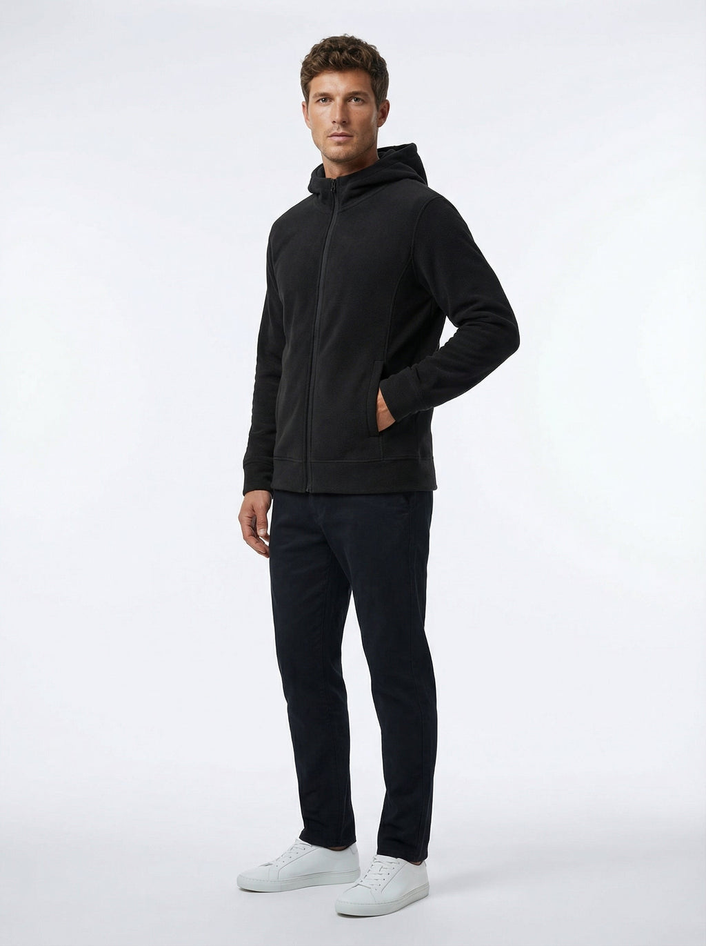 Felpa Uomo Full Zip con Cappuccio in Morbido Tessuto