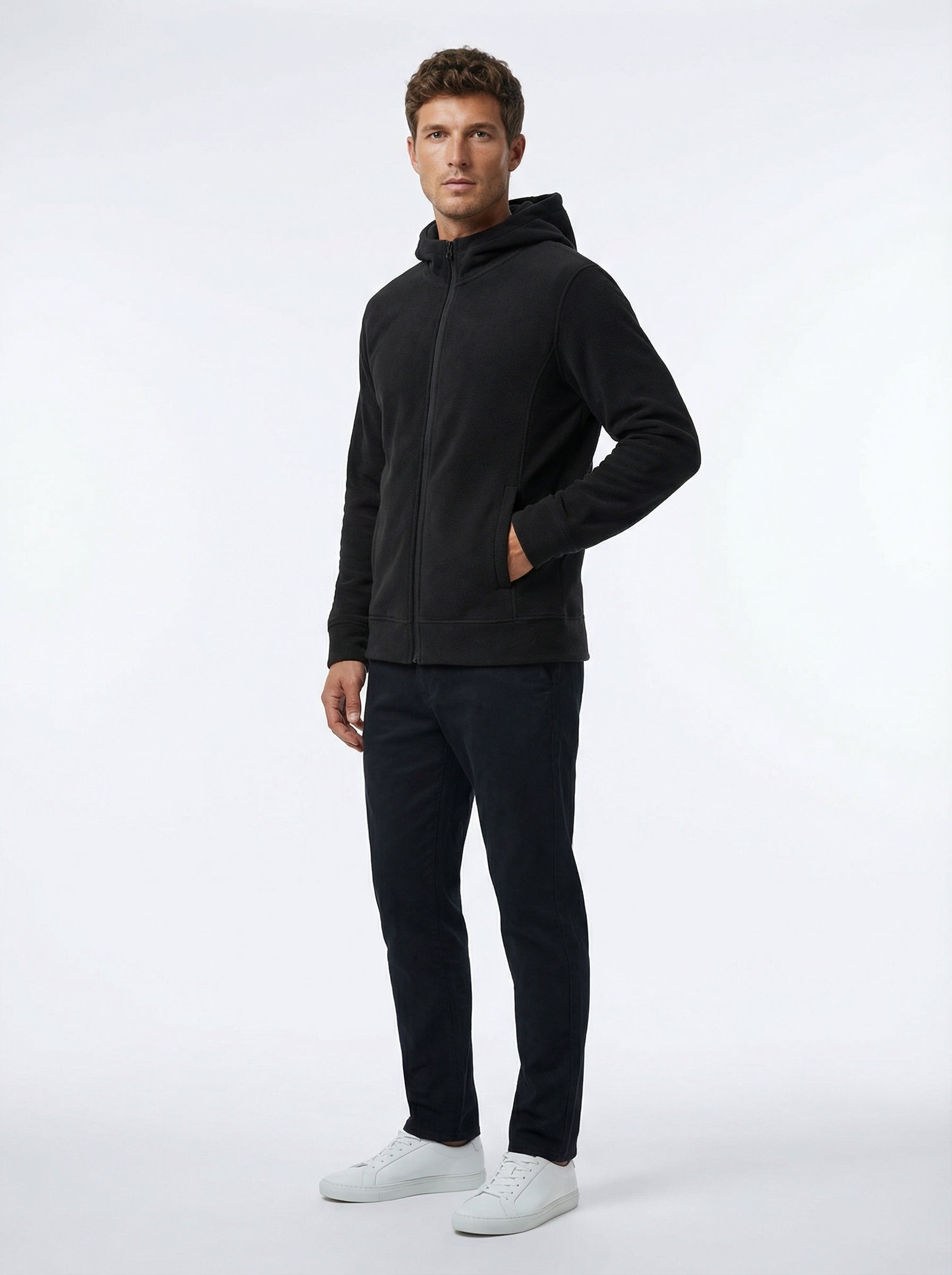 Felpa Uomo Full Zip con Cappuccio in Morbido Tessuto