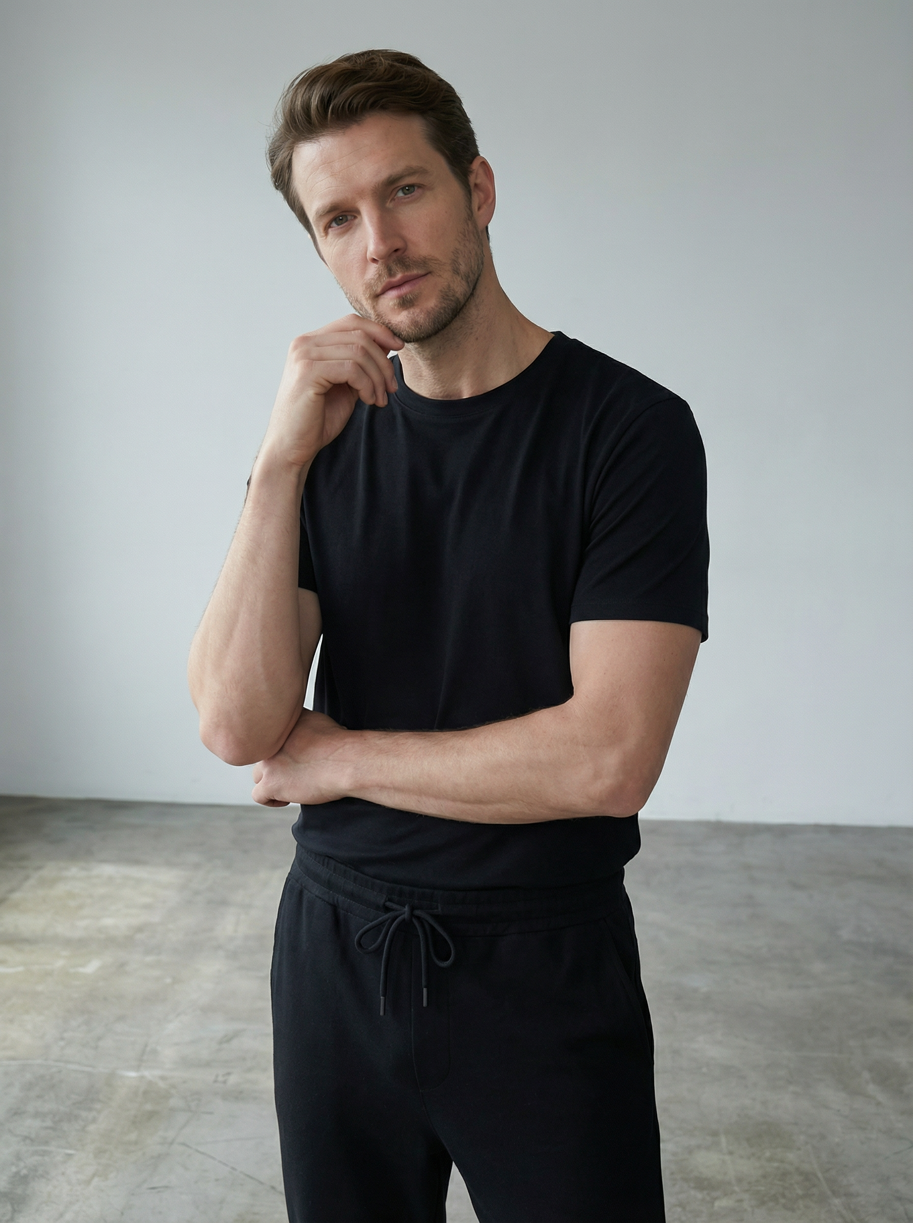 Pantalone Lungo Uomo Casual Morbido in Poliestere e Elastan