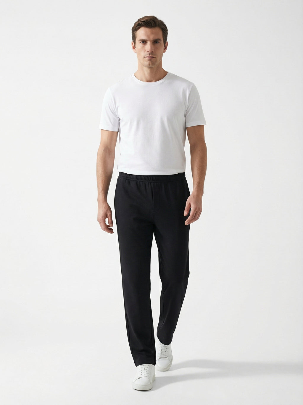 Pantalone Lungo Uomo Casual Morbido in Poliestere e Elastan