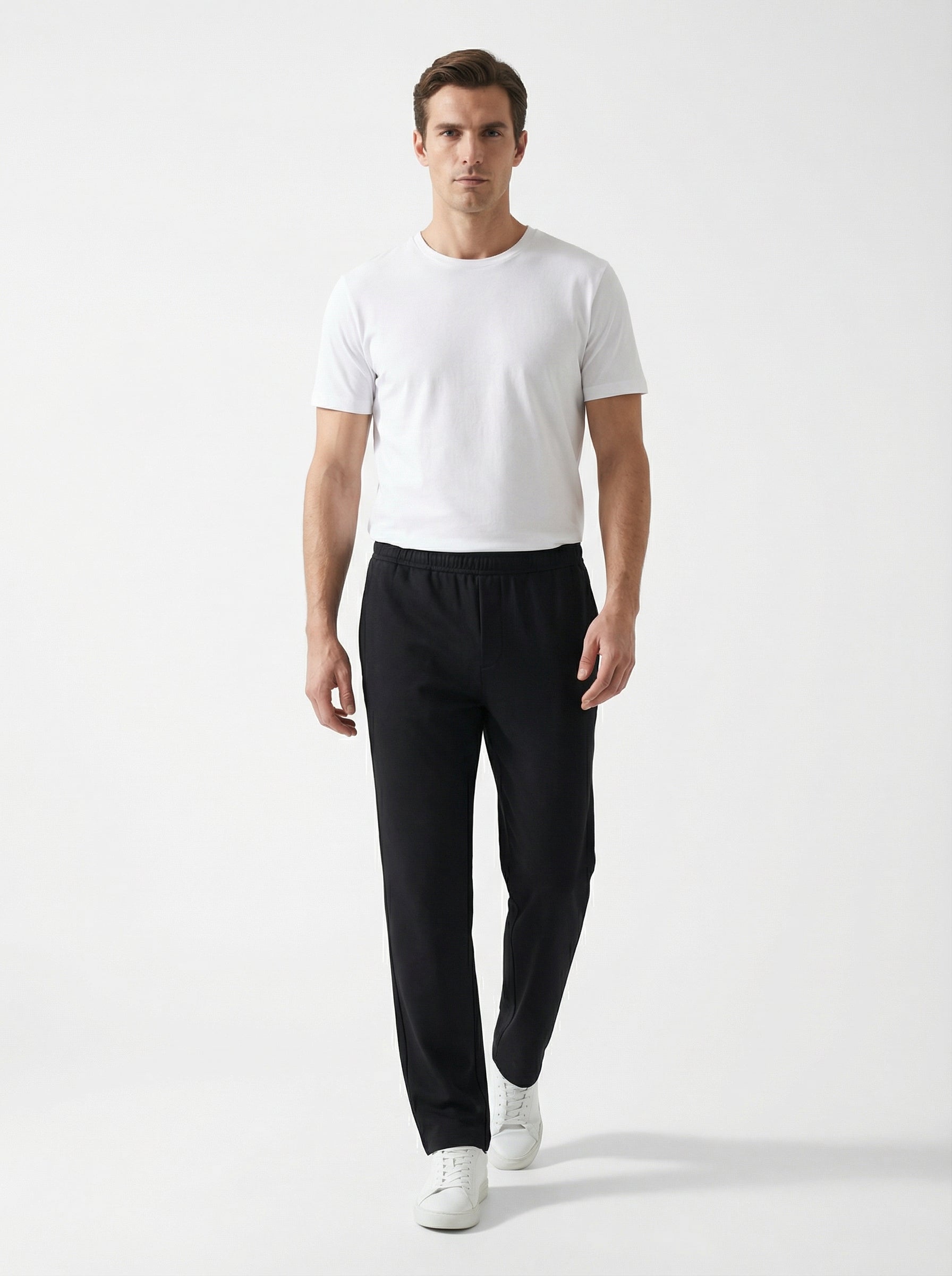 Pantalone Lungo Uomo Casual Morbido in Poliestere e Elastan