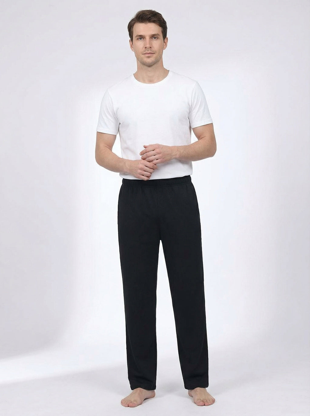 Pantalone Lungo Uomo Casual Morbido in Poliestere e Elastan