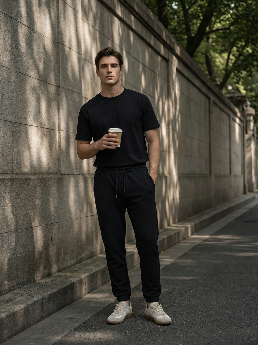 Pantaloni Tuta Uomo Casual Morbidi con Polsino Elastico