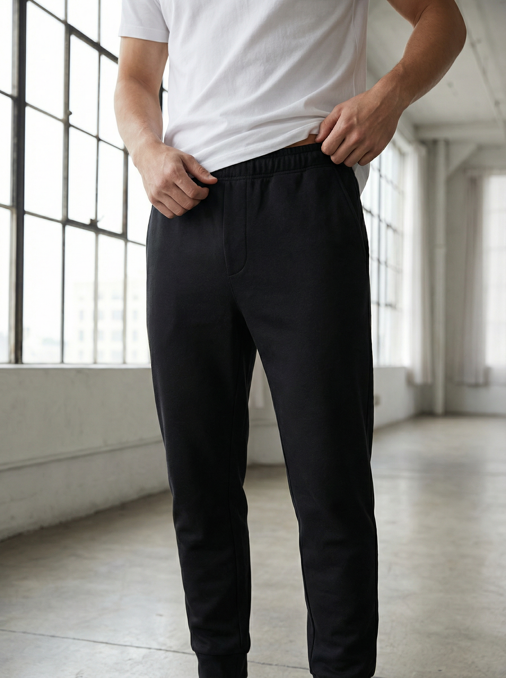 Pantaloni Tuta Uomo Casual Morbidi con Polsino Elastico