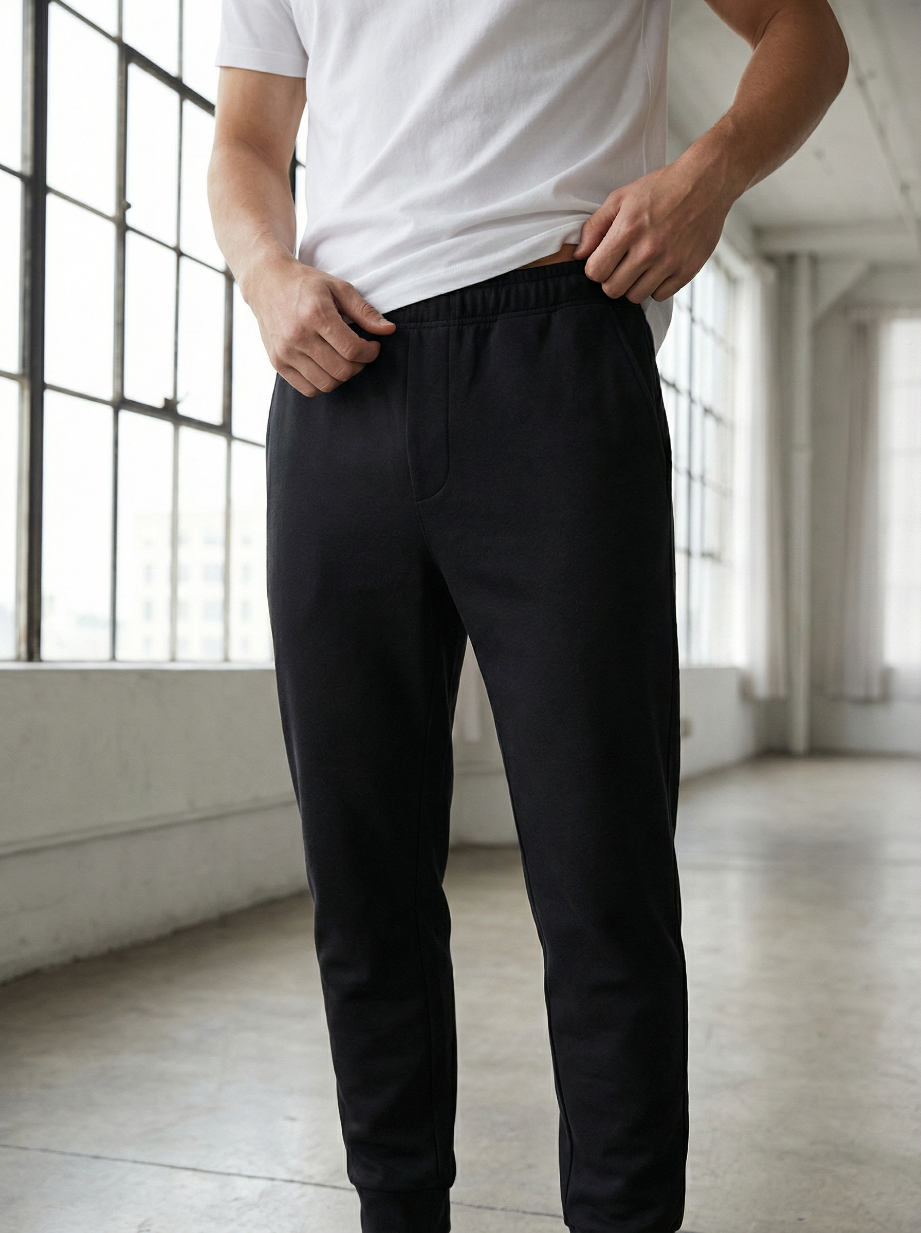 Pantaloni Tuta Uomo Casual Morbidi con Polsino Elastico