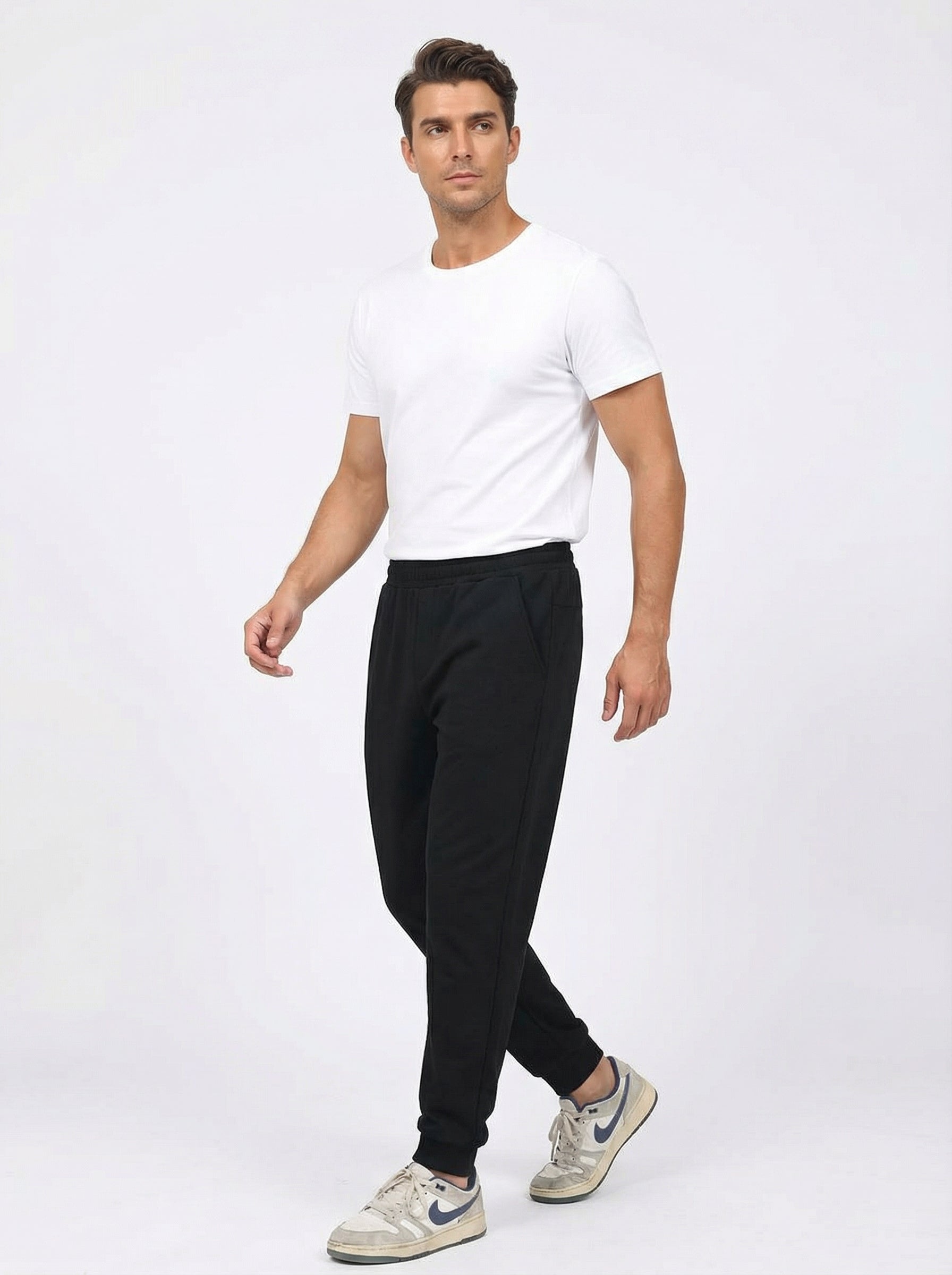 Pantaloni Tuta Uomo Casual Morbidi con Polsino Elastico