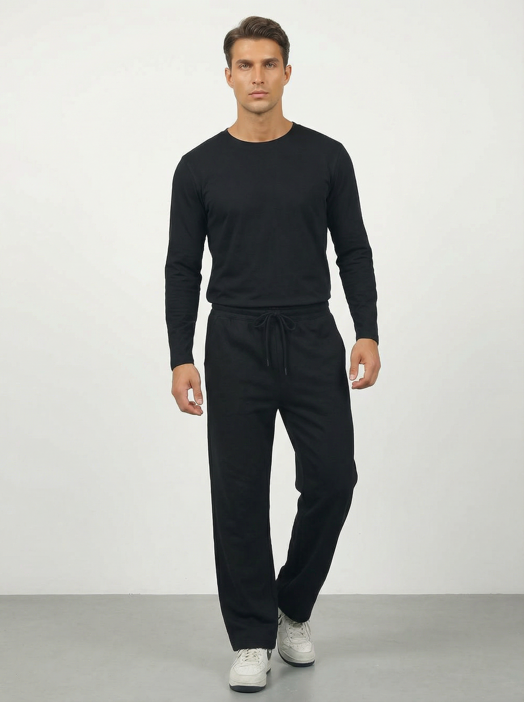 Pantaloni Felpati Larghi Uomo Comfort Fit con Coulisse