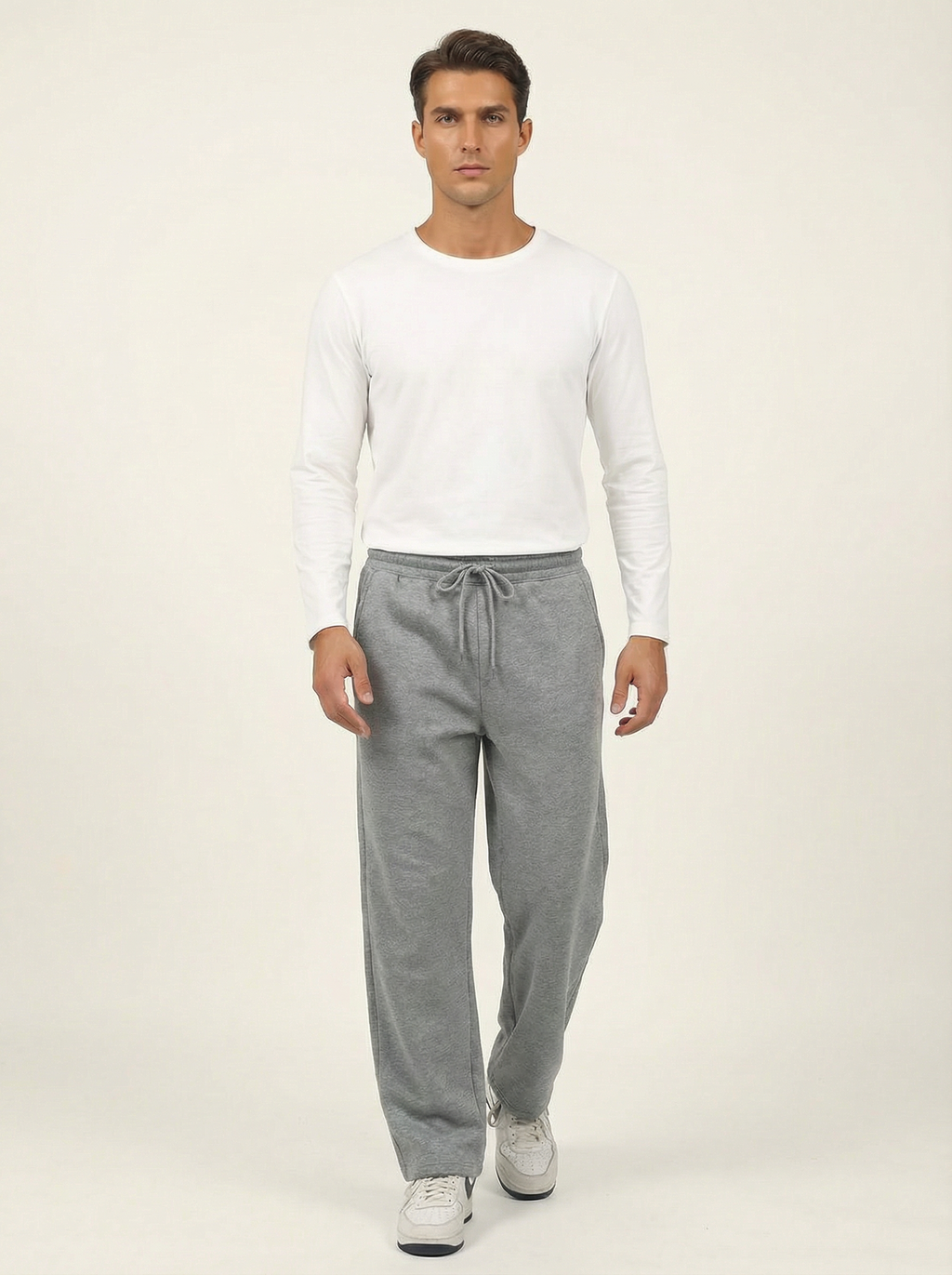 Pantaloni Felpati Larghi Uomo Comfort Fit con Coulisse